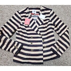 Cabi Love Carol Collection Nautical Cruise RWBStriped Blazer Size 4 NWT